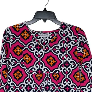 Buckhead Betties Geometric V-Neck 3/4 Sleeve Shift‎ Dress Multicolor Women Small thumbnail 2