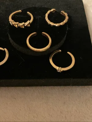 Gold Stackable Midi Ring Set thumbnail 4