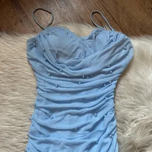 VANILLA BELLA Sky Blue Pearl Mini Dress thumbnail 4