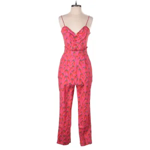 FARM Rio Pink Floral Ruffle Jumpsuit – Size Small thumbnail 4