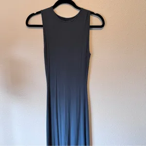 Quince Tencel Carbon Grey Jersey Maxi Dress Womens M NWOT Casual Basic Closet thumbnail 3