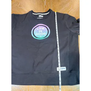 Life Is Good LIG Coin Simply True Fleece Pullover Sweatshirt Black XXL thumbnail 7