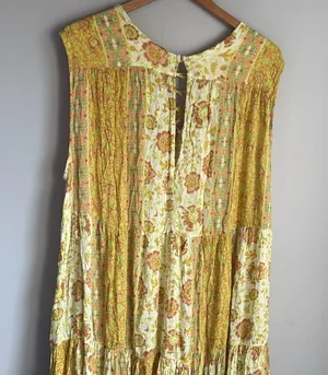 FREE PEOPLE Hanalei Bay Dress in Yellow Combo Small thumbnail 10