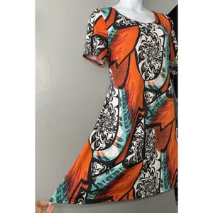 Sophie A Dress Size XL Bright Travel Knit Easy Care Dopamine Artsy Art to Wear thumbnail 4