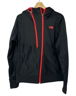 The North Face‎ Black Neon Orange Double Zip Jacket L thumbnail 1