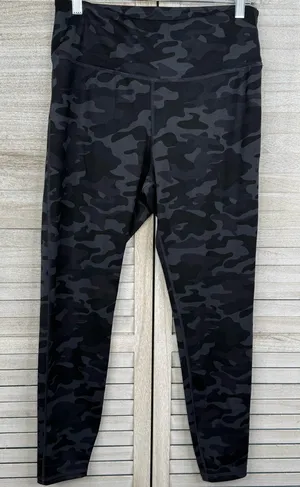 DANSKIN Women's Camo Print Leggings Gray/Black-Large thumbnail 1