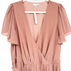 Baltic Born Womens Rosy Brown Kristina‎ Flutter Sleeve Bridesmaid Maxi Dress 2XL thumbnail 4