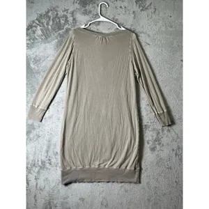 James Perse V Neck Long Sleeve Sweatshirt Dress Tunic Made in USA Size 2 Medium thumbnail 3