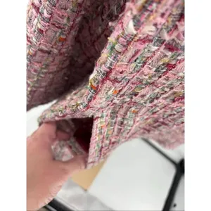 Avec Les Filles Pink Tweed Jacket Long Sleeve Button Front Womens Size L thumbnail 9
