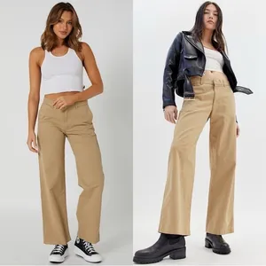 LEVI’S Khaki Mid Rise Straight Leg Retro 90s Baggy Dad Trouser Workwear Pants 24 thumbnail 2