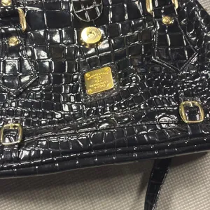 Vintage Renaissance Handicraft Black Patent Croc-Embossed Doctor Bag / Crossbody thumbnail 8