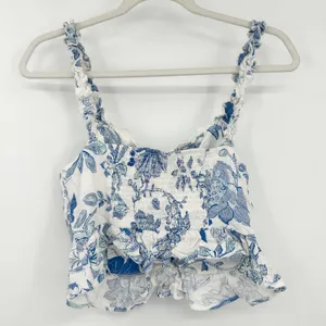 Urban Outfitters Womens Goodie Lace Up Tropical Floral Bustier‎ Crop Top Size M thumbnail 8