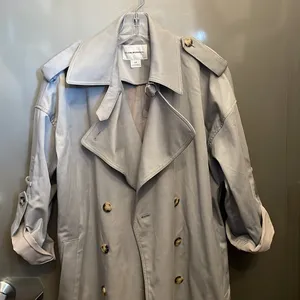 Club Monaco Light blue/grey Adjustable Sleeve Soft Trench thumbnail 6