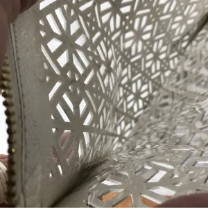 Tory Burch Limited Edition White Geometric Laser Cutout PVC Clutch Wristlet NWOT thumbnail 4