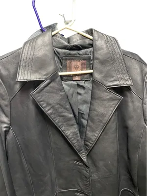 vintage Y2K 90s Anne Klein Midi Leather Trench Coat Matrix classic Mobwife thumbnail 5