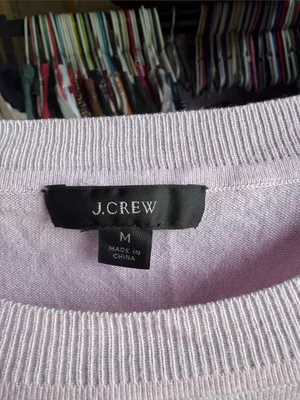 J. Crew Pale Pink Short-Sleeve Crewneck Sweater Medium thumbnail 2