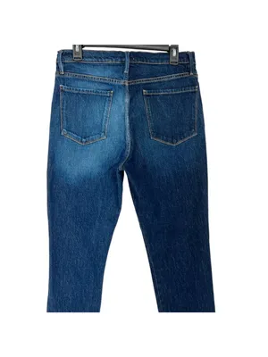 Frame Le Sylvie Slender Straight Jeans Two-Tone Denim Cropped Size 29 thumbnail 7
