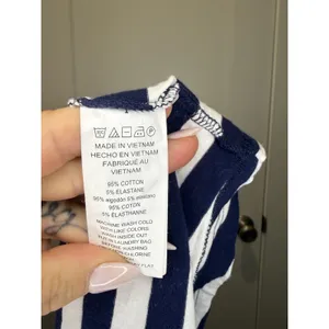 MICHAEL KORS Nautical Women’s 1X Blue & White Striped Dress Short Sleeve V Neck thumbnail 4