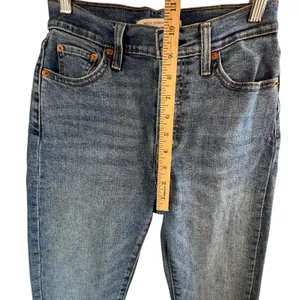 Levi's Wedgie Straight Jeans Sz 26‎ Blue High Rise Button Fly Classic Clean Girl thumbnail 8