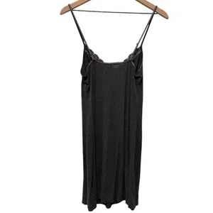 Vtg Y2K Victoria's Secret Babydoll Slip Mini Dress Sz L Lace Trim Gray Lingerie thumbnail 2
