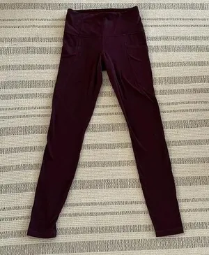ATHLETA Maroon Burgundy Leggings with Pockets thumbnail 1