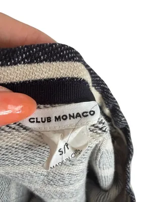 CLUB MONACO Striped Long Sleeve Top Size Small thumbnail 7