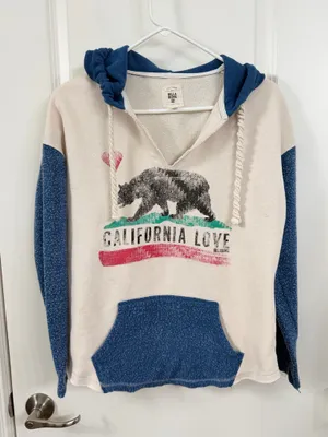 Billabong Blue and Cream V-Neck Sweater thumbnail 1