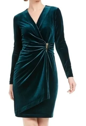 Calvin Klein. Lux Velvet Wrapped Dress‎ thumbnail 1