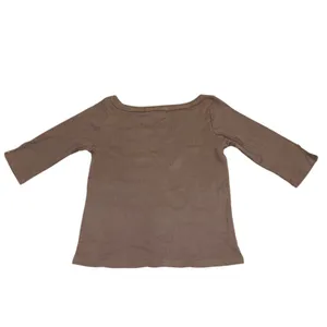DAYDREAMER Brown 3/4 Sleeve Ribbed Top, P2P 19 - 21” New without Tag thumbnail 3