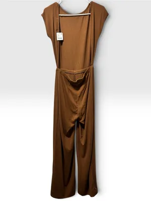 Free People Beach Brown Wide Leg Jumpsuit Size XS NWT thumbnail 4