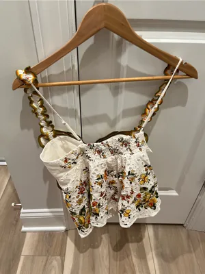 NWT Farm Rio Sleeveless Eyelet Butterfly Blouse Cami White S thumbnail 2