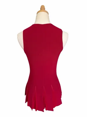 Theory Pleated Peplum Top Red Size Small thumbnail 6