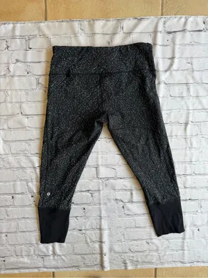Lululemon Rebel Runner Crop Leggings Zip Leg Wide Waist Size 12 Black Running thumbnail 15