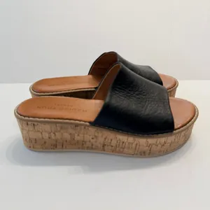 Kurt Geiger London Maci Platform Leather Sandals Size 38 US7.5 Wedge Slide thumbnail 2