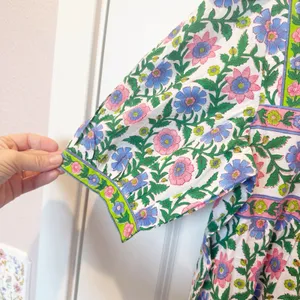 Pink City Prints Hand Block Printed Top Medium Boho Cottagecore Artisan India thumbnail 4