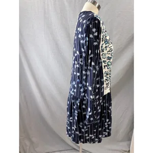NWT‎ Anthropologie Tiny Mixed Print Button Front Midi Dress Navy M $148 thumbnail 3