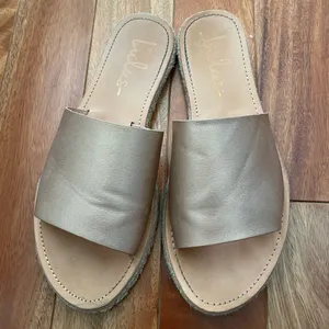 Lulus Marnie Rose Gold Espadrille Slide Sandals thumbnail 7