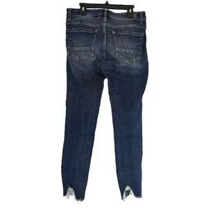 BKE Payton‎ Universal Fit Mid-Rise Ankle Skinny Jeans Dark Wash Chewed Hem 25 thumbnail 2