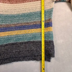 Willow & Clay Womens Striped Open Knit Mohair Blend Sweater Twee Whimsical Small thumbnail 8
