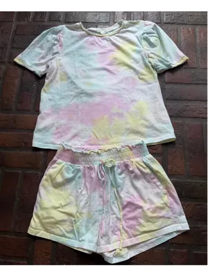 Free the Roses Tie-Dye Pajama Set Size S Multi-color thumbnail 2