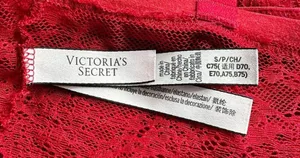 VICTORIA'S SECRET Red Lace Bralette Bra Top Cropped Size Small thumbnail 7