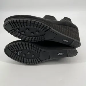 Dr. Scholls Black Faux Suede Ankle Boots Wedge Heel‎ Zip Up Comfort Shoes Sz 9.5 thumbnail 6