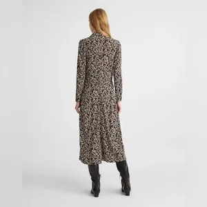 Madewell Ruched Midi Shirt Dress Size 12 Black Ivory Floral NWT thumbnail 5