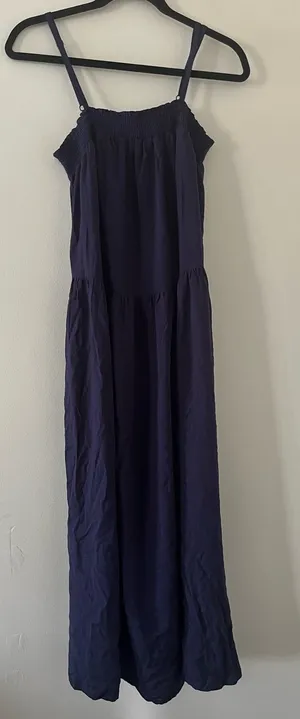 Old Navy Blue Airy Smocked Maxi Dress Small Beach Resort Vacation Euro Summer thumbnail 1