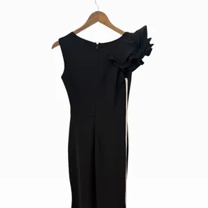 Lulus Lucette Black Sleeveless Ruffled Mermaid Maxi Dress size S NWT thumbnail 6