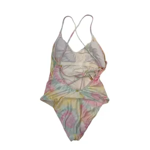 PilyQ Aphrodite Tie Dye Strappy Open Back One Piece Swimsuit Pastel Size Large thumbnail 4