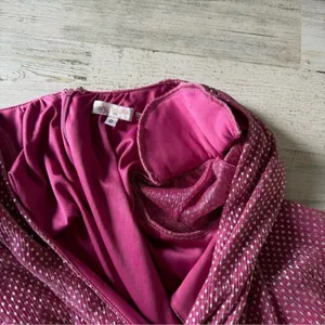 Ramy Brook Cutout Waist Metallic Polka Dot Lebron Gown Maxi‎ Dress Pink V-neck thumbnail 10