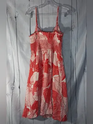 Viola Floral 100% Cotton Smocked Vacation Resortwear Spaghetti Strap Sundress thumbnail 2
