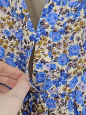 Sézane Bohemia Dress Women’s FR 44 US 12 Blue Floral Silk Blend Mini Cottagecore thumbnail 9