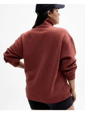 New Athleta M Forever Fleece 1/4 Zip Sweatshirt Cinnamon Red Medium Regular thumbnail 5